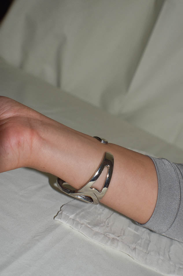 Cuff Bracelet in Red and Silver