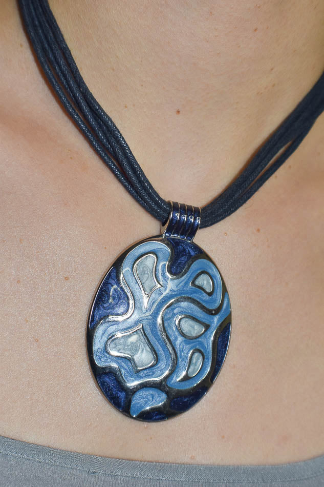 Blue Swirl Pendant Necklace