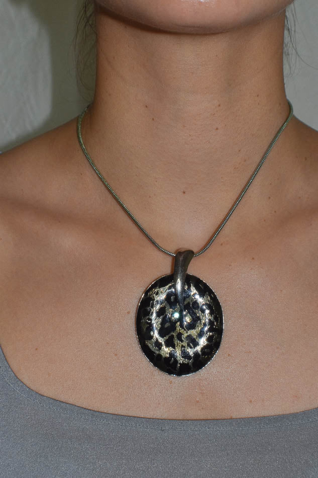 Cheetah Print Pendant Necklace