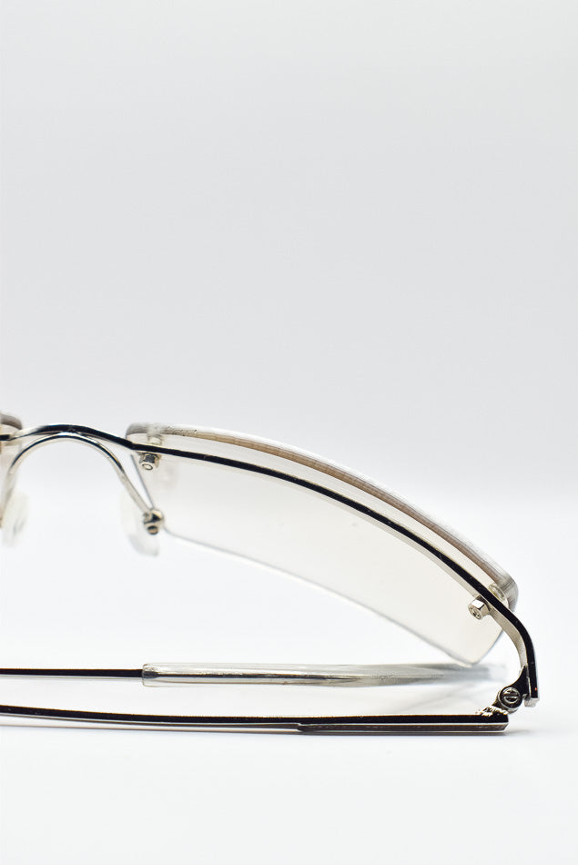 Eyeglasses with a clear lens on a white background