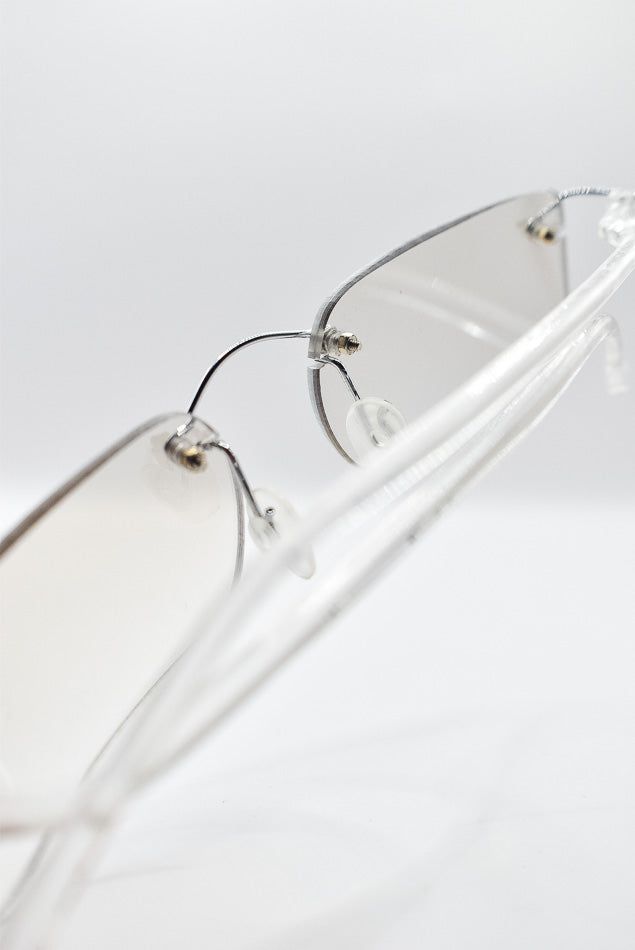 Rimless Vintage Sunglasses with Diamante Gem
