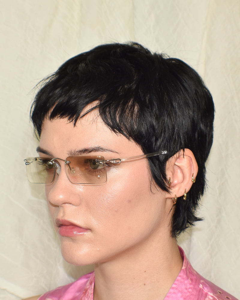 Rimless Vintage Sunglasses with Diamante Gem