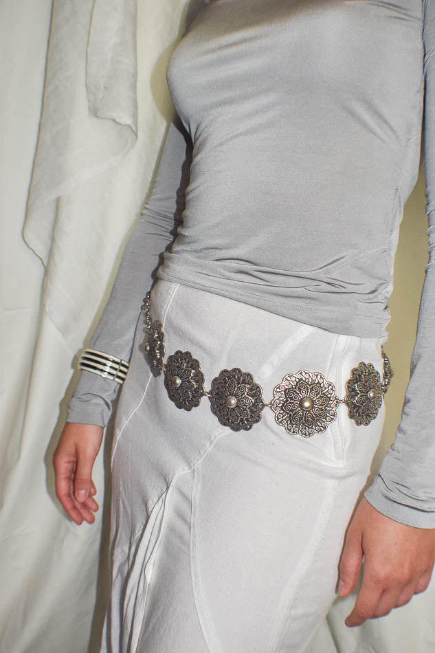 Ornate Floral Medallion Belt