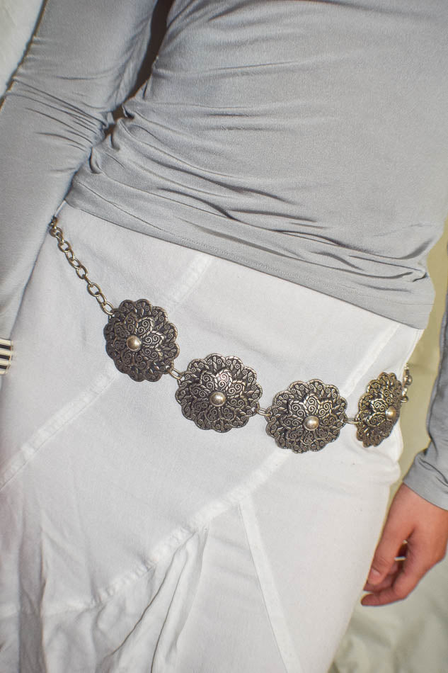 Ornate Floral Medallion Belt