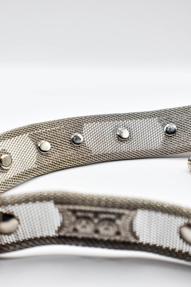 Studded Mesh Belt in Silver